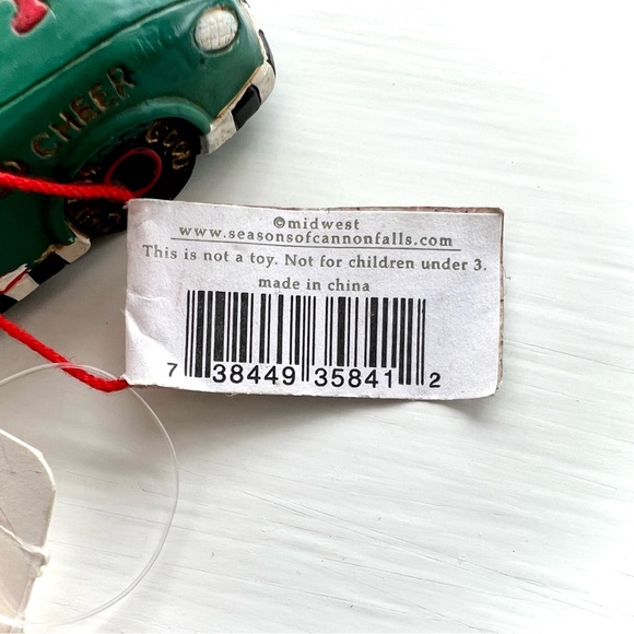 NEW Santa Claus Race Car Driver Christmas Toys Holiday Ornament New with Tags - Picture 13 of 14